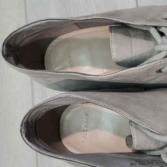 Cole Haan Womens Ankle Leather Wedge Heels Lace Up Boots shoes sz 11B - Picture 11 of 11